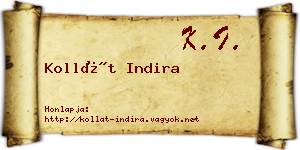 Kollát Indira névjegykártya